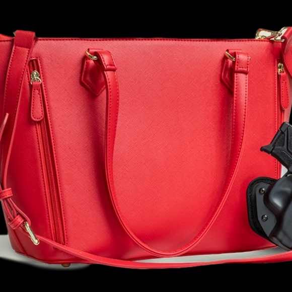 Concealed Carry Purse by Tactica Cherry Red or Apricot Orange - Picture 2 of 3